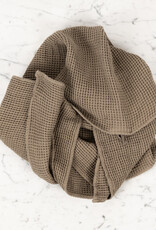 Linge Particulier French Linen + Cotton XL Waffle Compact Bath Towel- Mouse Back Grey - 24 x 40"