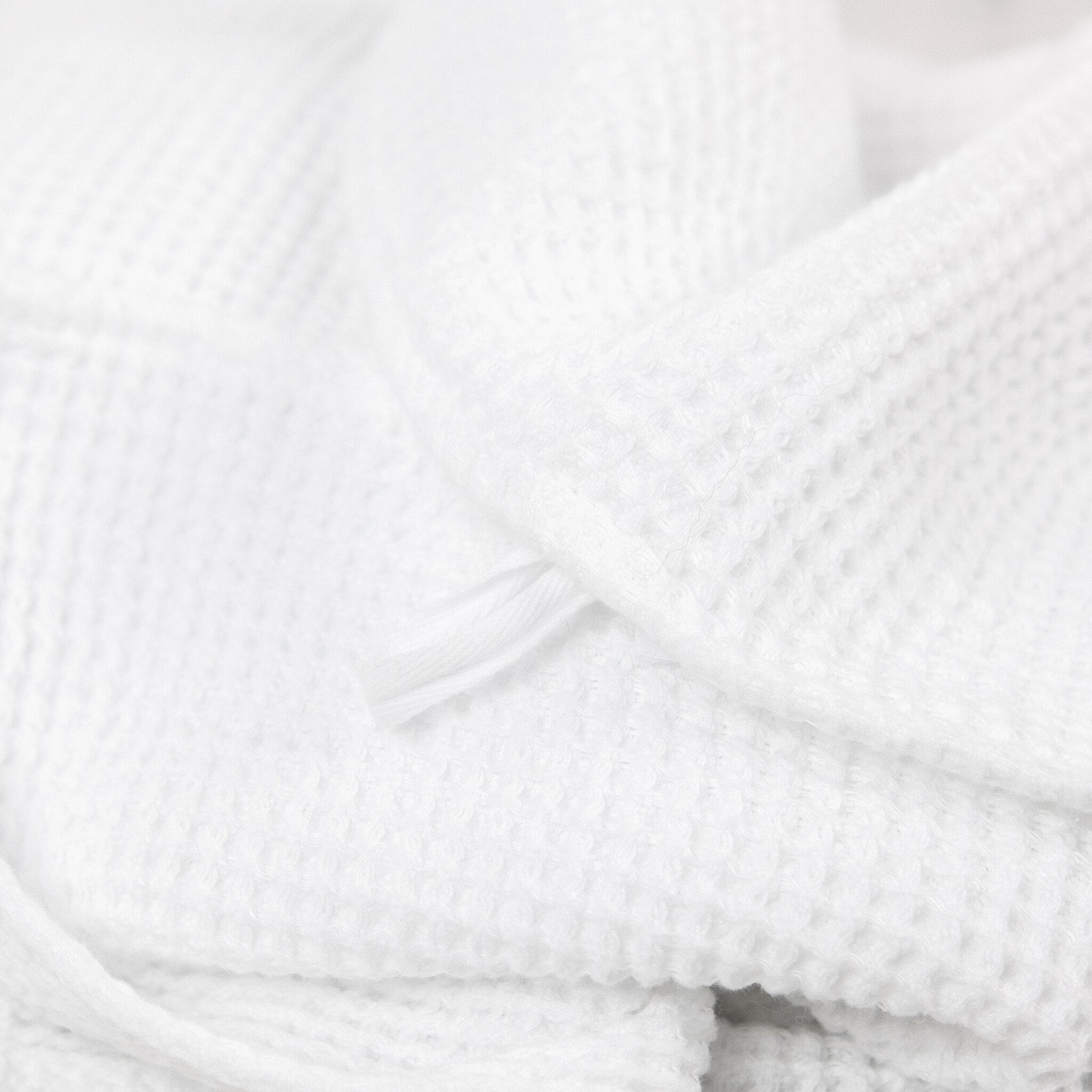 Linge Particulier French Linen + Cotton XL Waffle Compact Bath Towel - Optic White - 24 x 40"