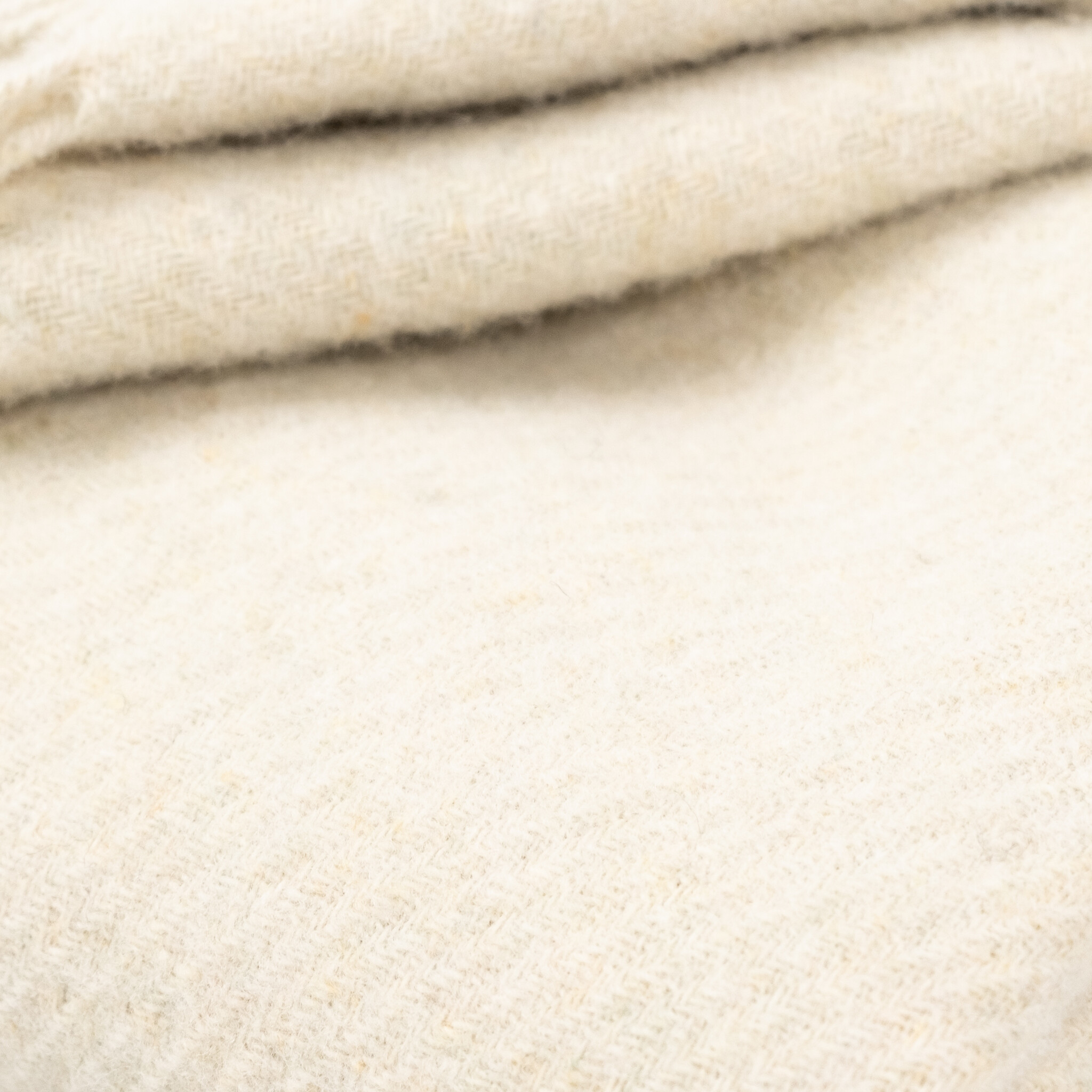 Recycled Donegal Wool Fringed Throw - Light Latte Cream - 60in x 72in