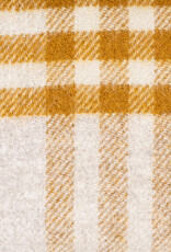 Pure New Wool Fringed Throw Hex Check English Mustard 60 x 95in