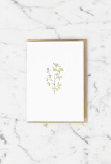 Green Bird Press Red Clover Wildflower Letterpress Card