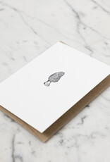 Green Bird Press Morel Mushroom - Grey and White - Letterpress Card
