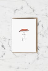 Green Bird Press Fly Agaric Mushroom - Red and White Spotted - Letterpress Card