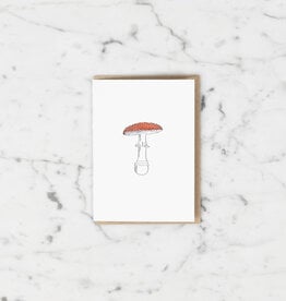 Green Bird Press Fly Agaric Mushroom - Red and White Spotted - Letterpress Card