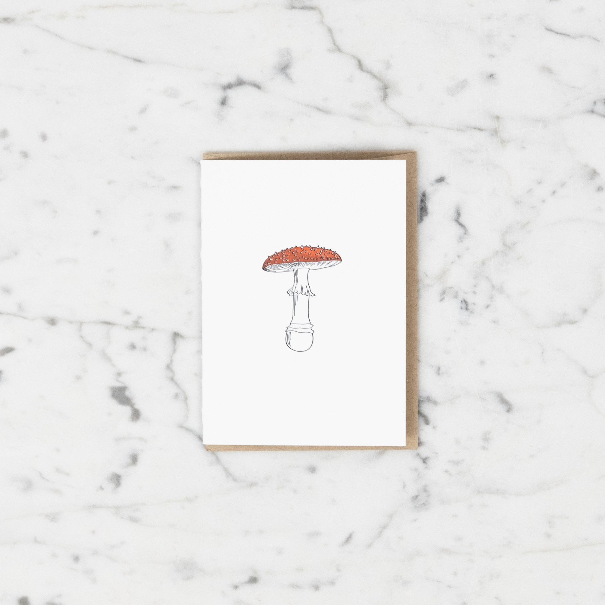 Green Bird Press Fly Agaric Mushroom - Red and White Spotted - Letterpress Card