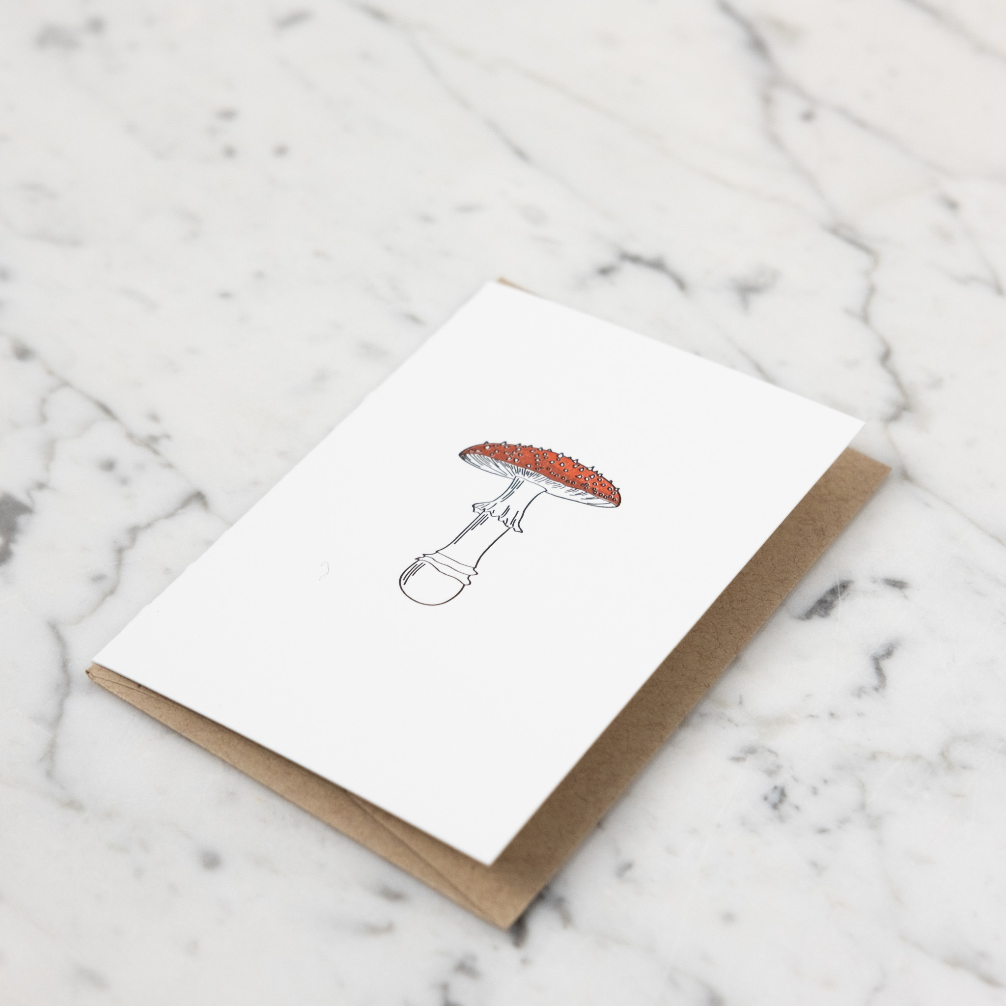 Green Bird Press Fly Agaric Mushroom - Red and White Spotted - Letterpress Card