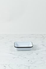 Black + White Enamel Small Square Tray - 4.75"