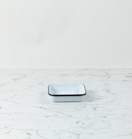 Black + White Enamel Small Square Tray - 4.75"