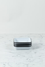 Black + White Enamel Small Square Tray - 4.75"