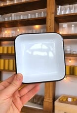 Black + White Enamel Small Square Tray - 4.75"