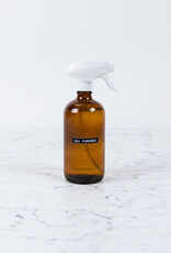The Foundry Home Goods Plain 16 oz Amber Bottle w/ Tea Tree All Purpose Spray, Metal Cap and Spray Nozzle