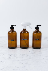 The Foundry Home Goods Plain 16 oz Amber Bottle w/ Tea Tree All Purpose Spray, Metal Cap and Spray Nozzle