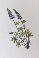 Green Bird Press Lupine Wildflower Letterpress Card