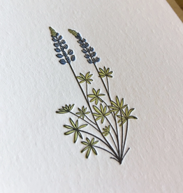 Green Bird Press Lupine Wildflower Letterpress Card