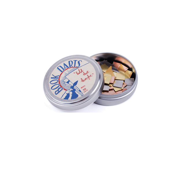 Book Darts Tin of Book Darts Page Markers - Mixed Metals 50ct