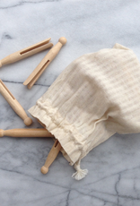 Old Fashioned Beech Clothes Pegs - Set of 50 in Cotton Bag
