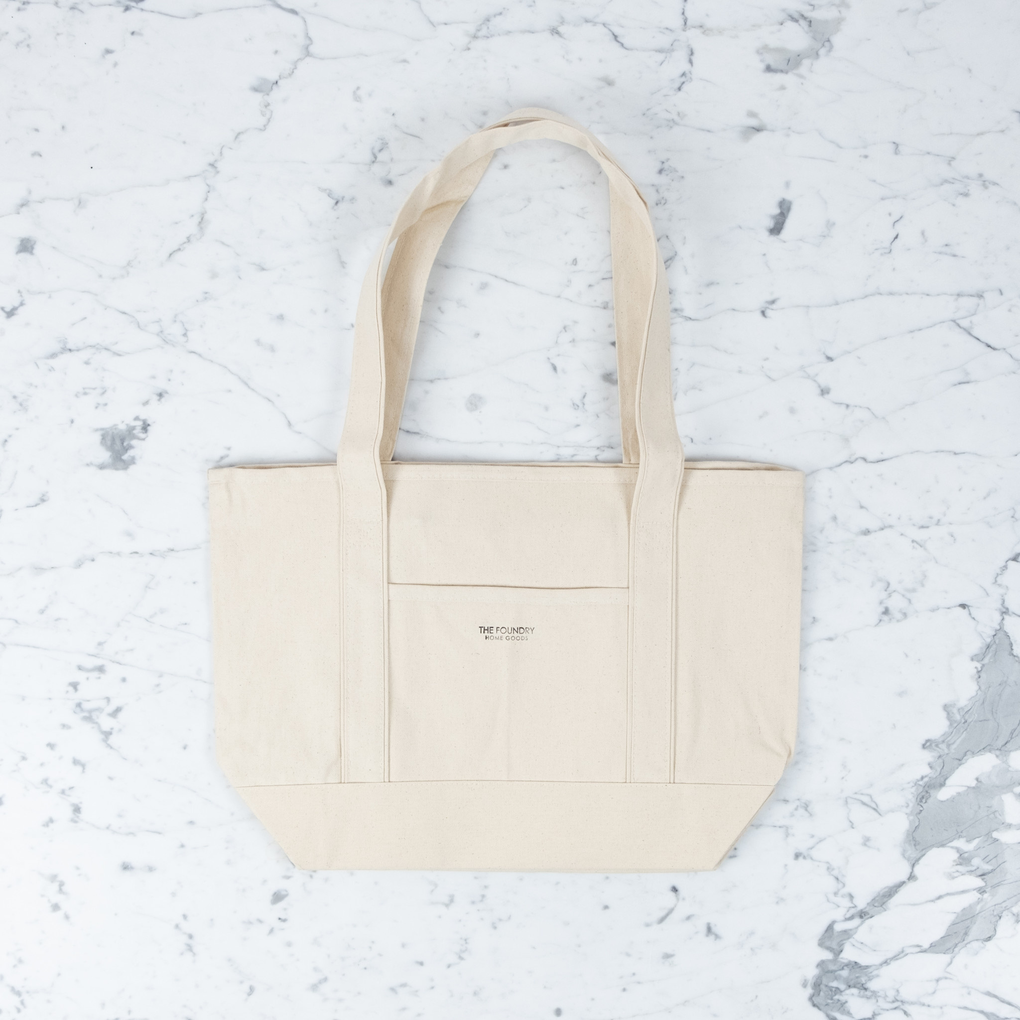 Foundry Heavy Cotton Canvas Tote Bag-Jumbo 16x22" Front Pocket