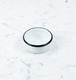 Enamel Little Round Ramekin Dish - Black + White - 2.2oz