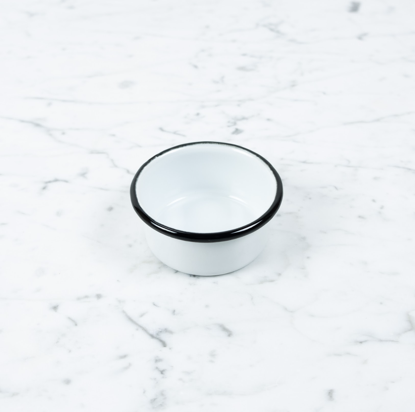 Enamel Little Round Ramekin Dish - Black + White - 2.2oz