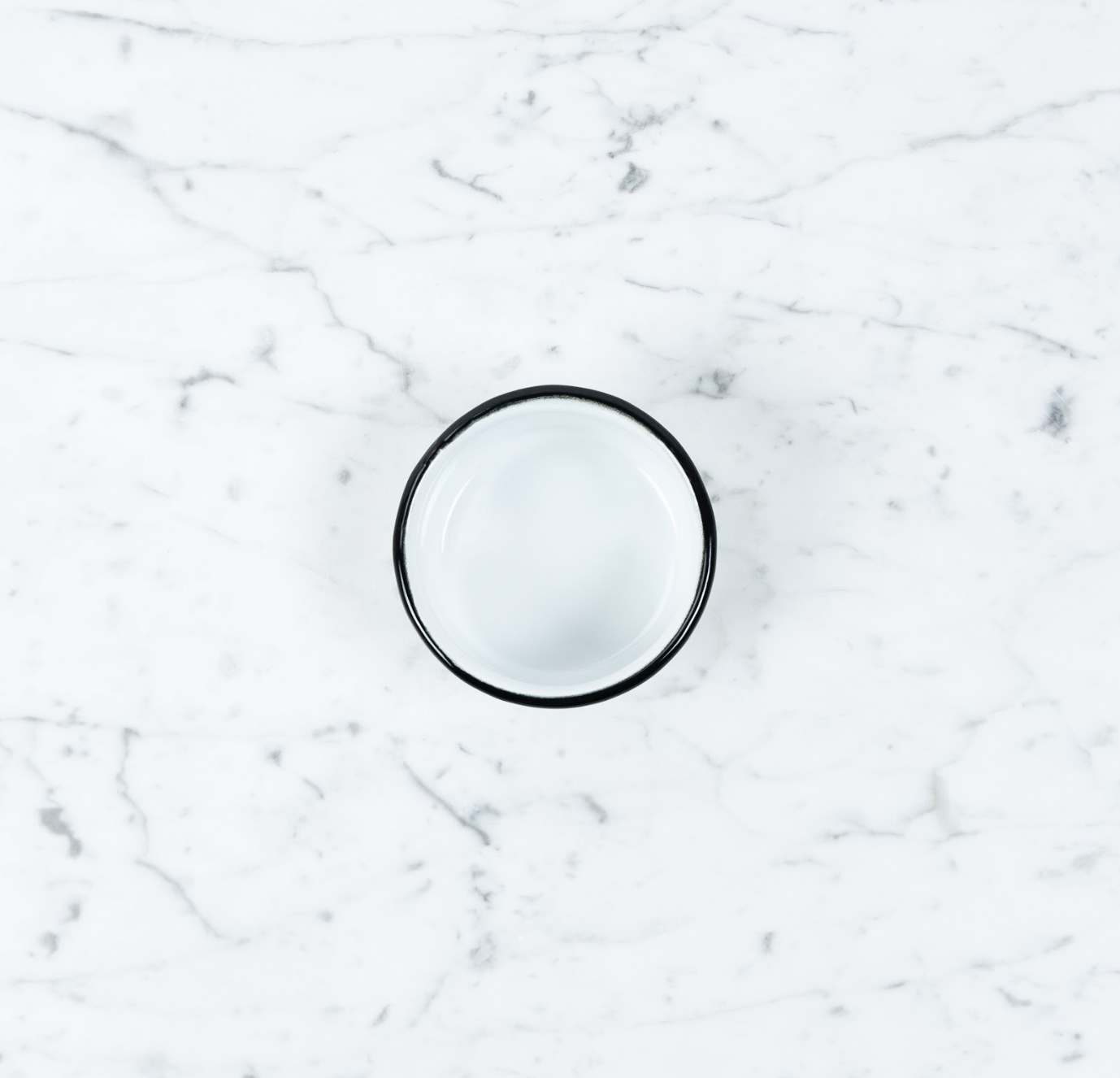 Enamel Little Round Ramekin Dish - Black + White - 2.2oz