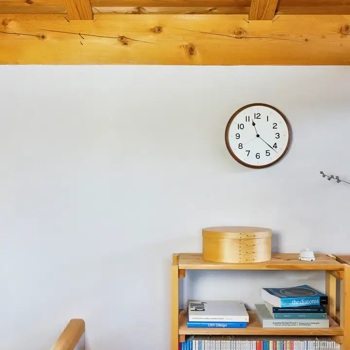 Lemnos Clocks Japanese Root Round Clock - Brown -13"