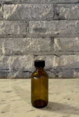 Empty Blank Amber Glass Bottle w. Leakproof Cap 2oz / 60ml