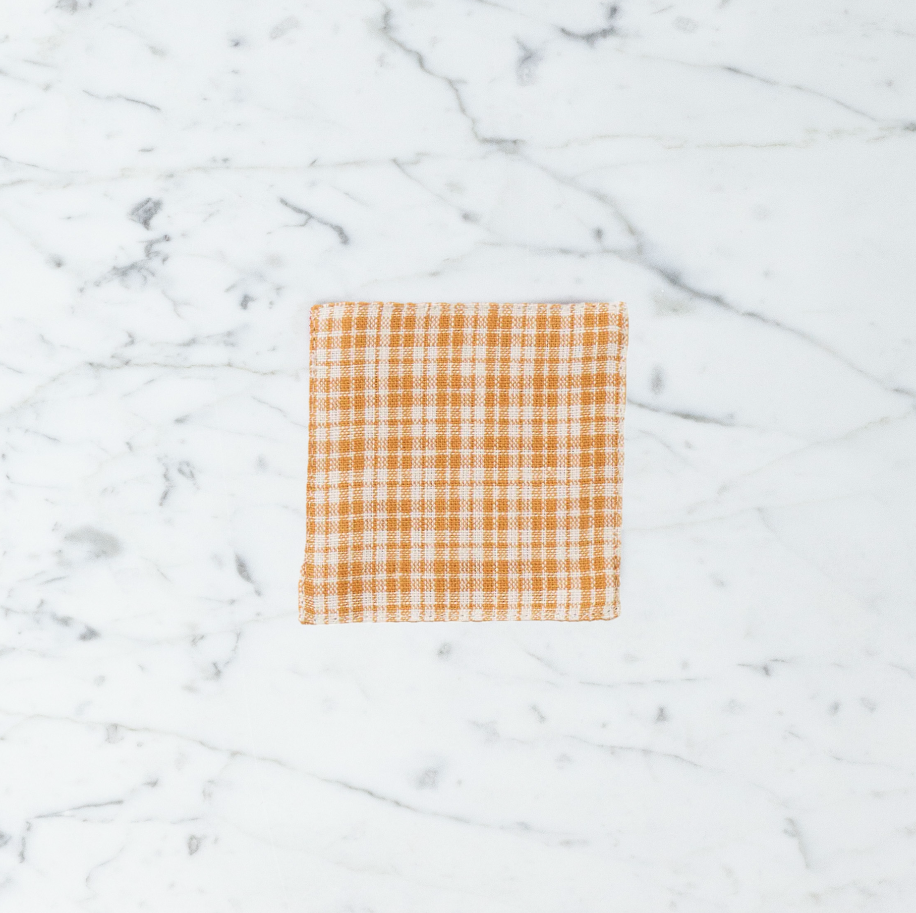 Lithuanian Linen Coaster - Chalotte Yellow Check