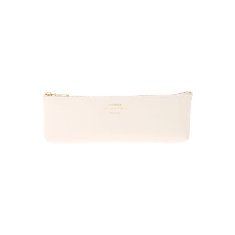 Delfonics Quitterie Zipper Pouch - Pencil Case - Cream