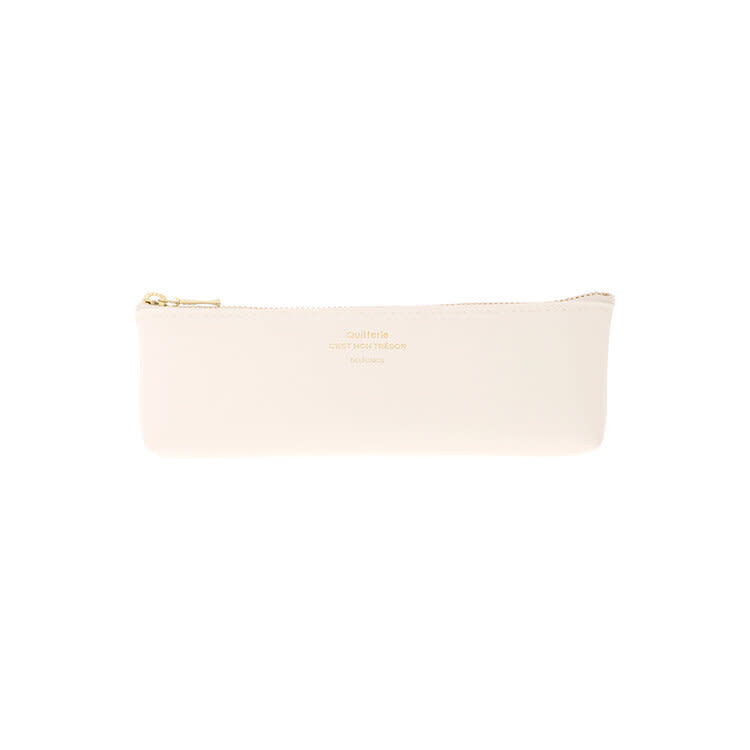 Quitterie Zipper Pouch - Pencil Case - Cream