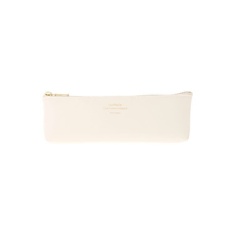 Delfonics Quitterie Zipper Pouch - Pencil Case - Cream