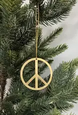 Handmade Simple Brass Peace Ornament 4"