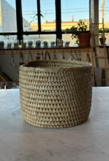 Palm Leaf Simple Round Storage Basket Bin - 10" Large