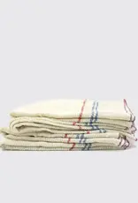 Set of 4 Lightweight Cotton Napkins Red Blue Stripes - Mexico