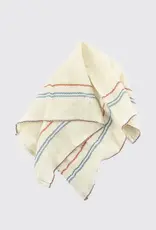 Set of 4 Lightweight Cotton Napkins Red Blue Stripes - Mexico