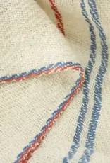 Set of 4 Lightweight Cotton Napkins Red Blue Stripes - Mexico