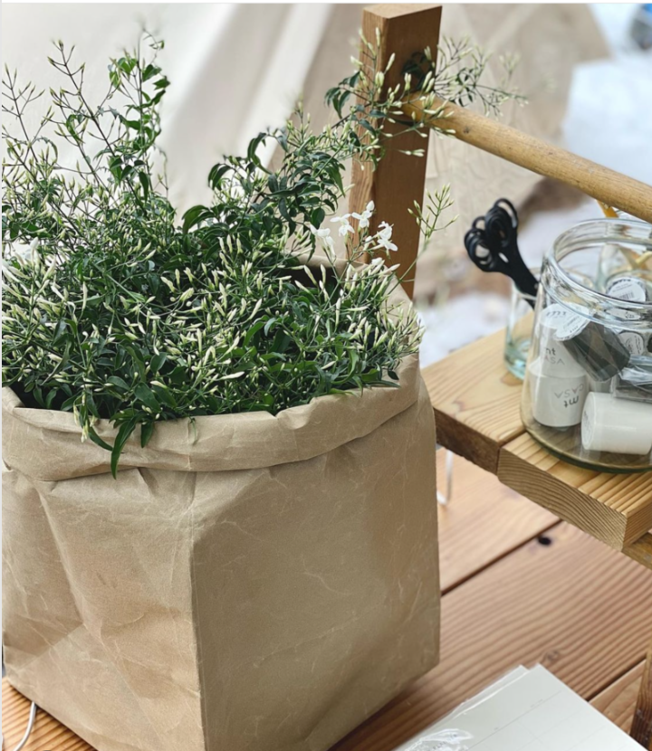 Japanese Stitched Brown Paper Bag - Medium - 9 x 9 x 20"