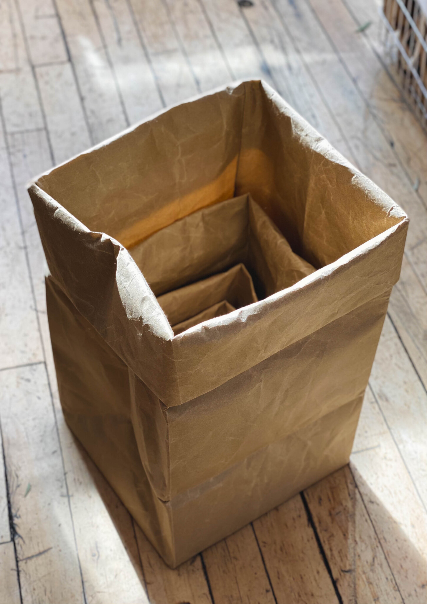 Japanese Stitched Brown Paper Bag - Large - 11 x 11 x 22"