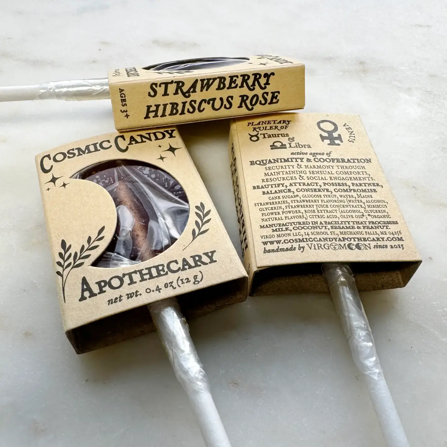 Plants & Planets Lollipops - Strawberry Hibiscus Rose