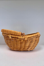 Natural Artisan Home Rattan Basket with Foldable Handle