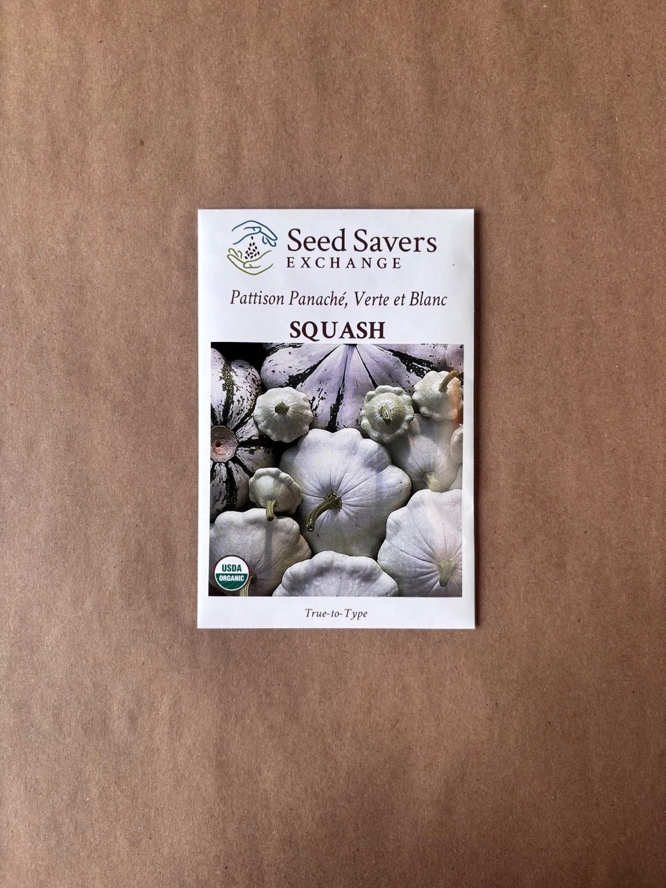 Seed Savers Exchange Seedsavers Seed Pack - Squash, Patisson Panache Vert et Blanc (organic) - Pack Of 20