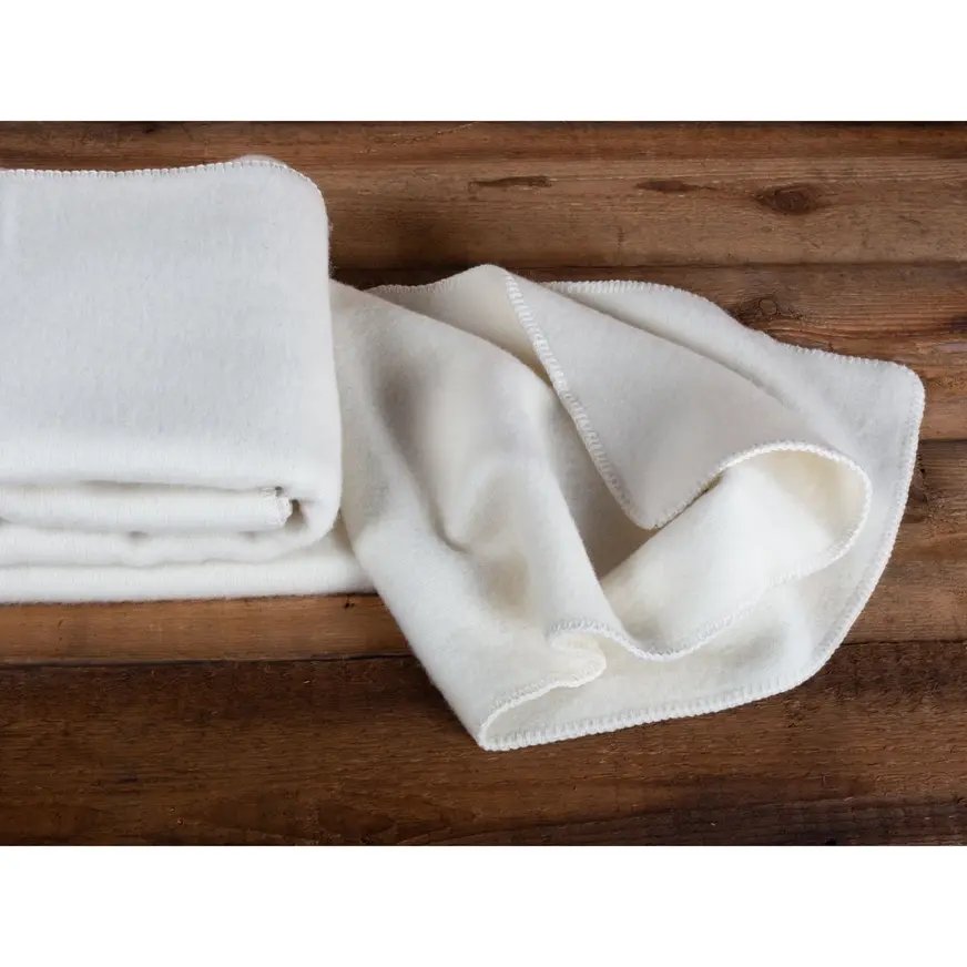 Wool Blanket - Natural Ice Bear White 78x55