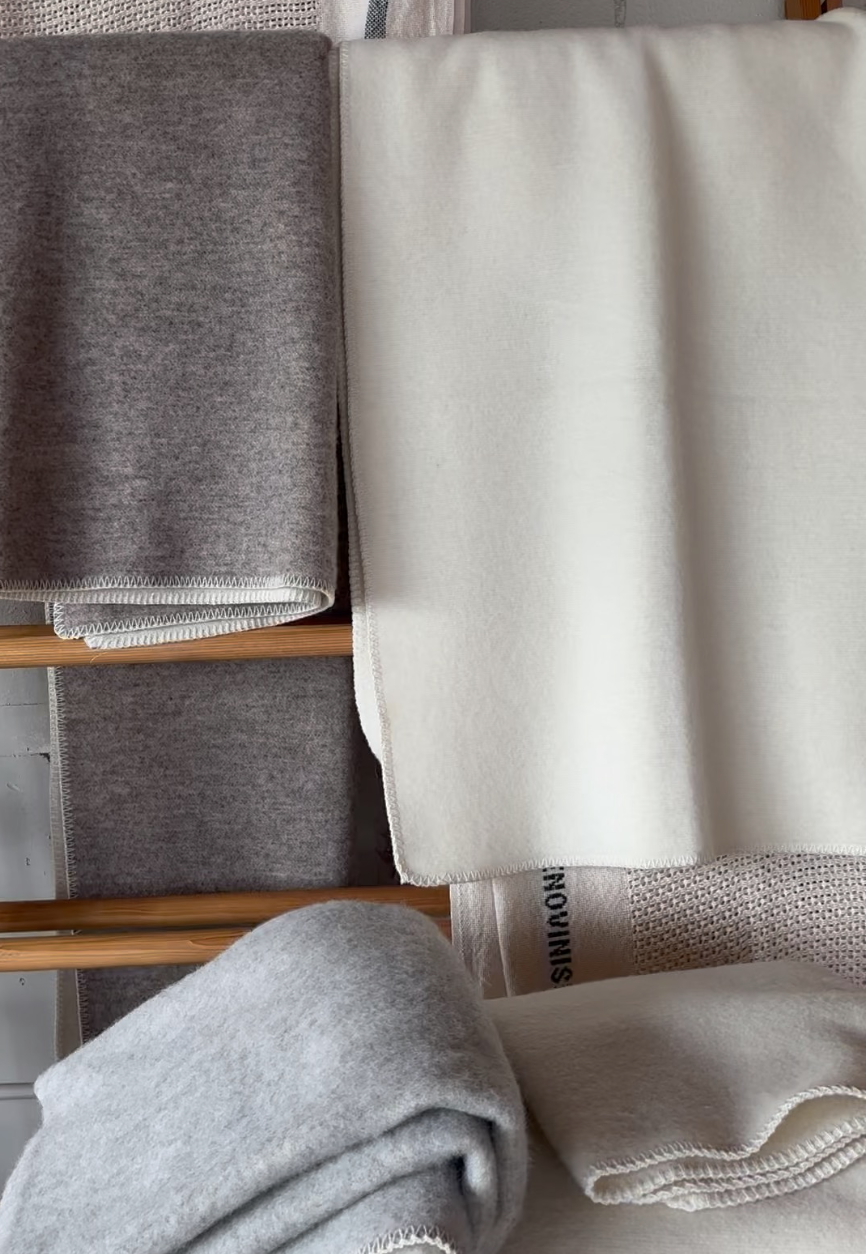 Wool Blanket - Natural Ice Bear White 78x55