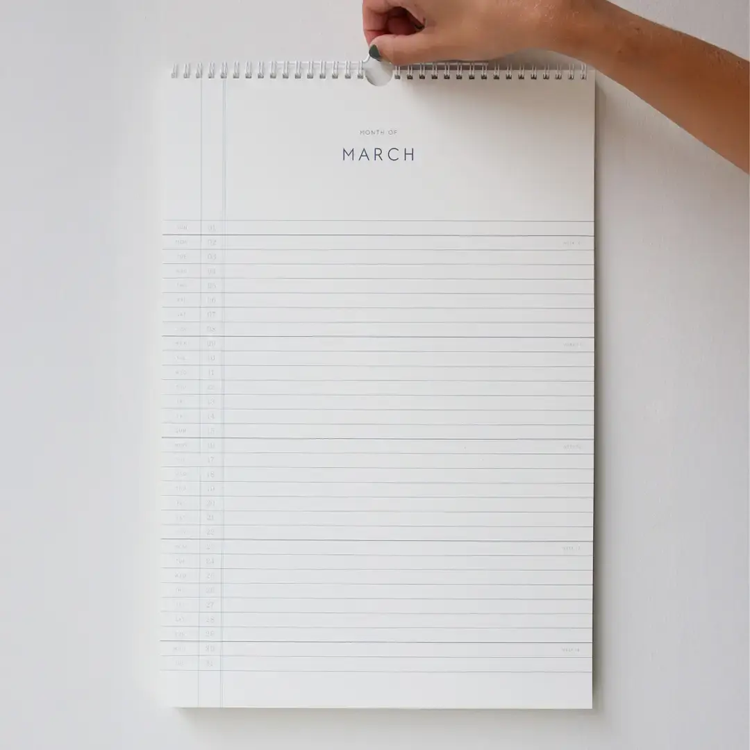 Simple Danish 2026 Wall Calendar Planner - 11" x 17"