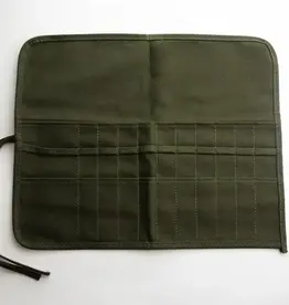 Stemcell Science Shop Olive Green Cotton Canvas Tool Roll - 15.75" x 13"