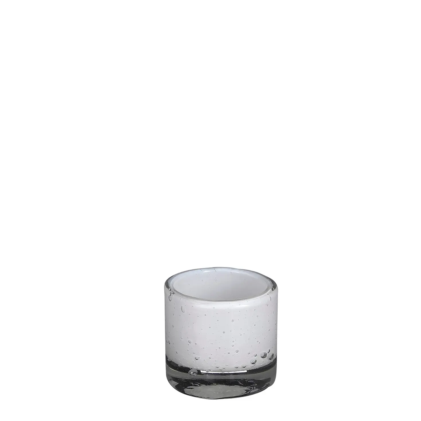 Recycled Glass Vase or Votive Holder - Bubbly White - 3.5"