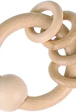 German Natural Wooden Rattle Ring Baby Toy