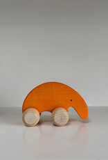 Goki America Abstract Wooden Orange Armadillo Friend on Wheels