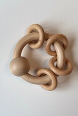 Goki America German Natural Wooden Rattle Ring Baby Toy