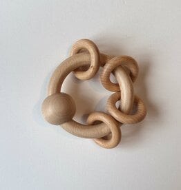 Goki America German Natural Wooden Rattle Ring Baby Toy