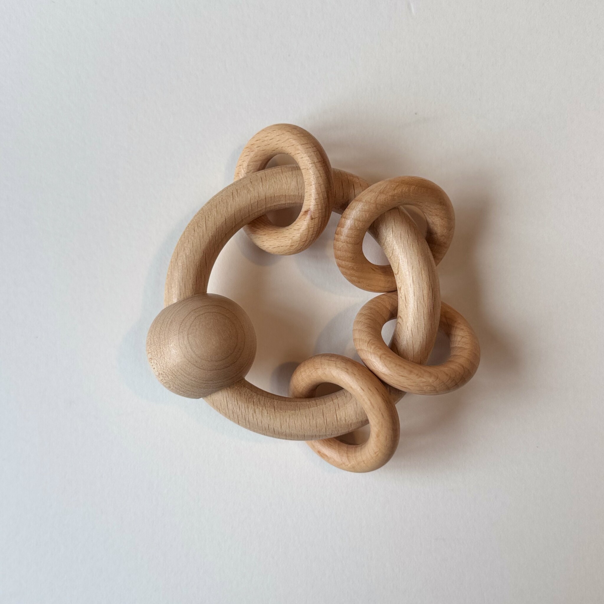 Goki America German Natural Wooden Rattle Ring Baby Toy